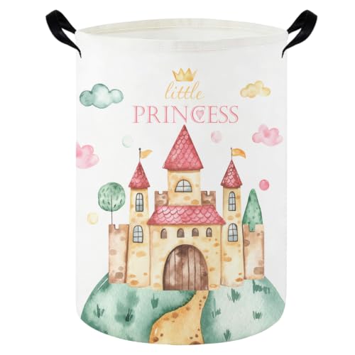 Pink Castle hamper,Laundry Basket,Waterproof foldable laundry basket for Room,Cute Room Decor(Cute Castle) - color: Cute Castle