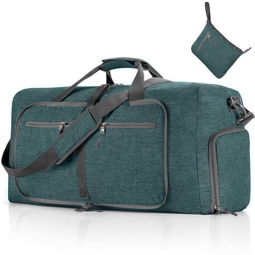 Vomgomfom 65L/85L/115L Foldable Travel Duffle Bag with Shoe Compartment - color: F Green, size: 115L