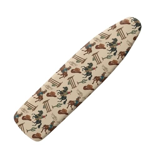 Western Cowboy Horse Ironing Board Cover and Pad Standard Size Iron Board Dustproof Covers Ironing Pad Sleeve Table Top Iron Board Cover with Elastic Edge Home Decor for Women Men - color: Western Cowboy Horse