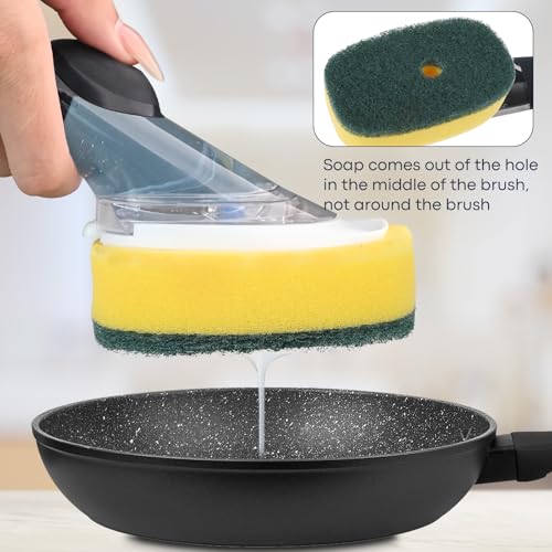 Sponge Brush Refills for OXO Soap Dispensing Dish Brush - color: 4-pack-green