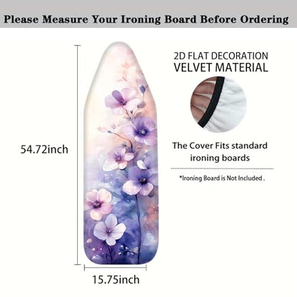 Nuxovilar Watercolor Purple Pink Ironing Board Cover Cotton 15"x54" - color: Ylu03222, size: 15×54 inch
