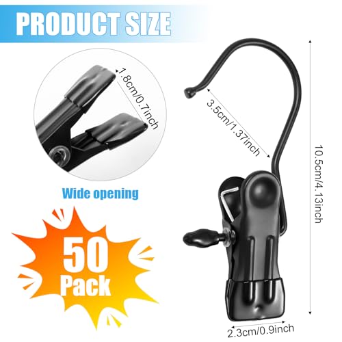 50 Pcs Boot Hangers Clips, Black
