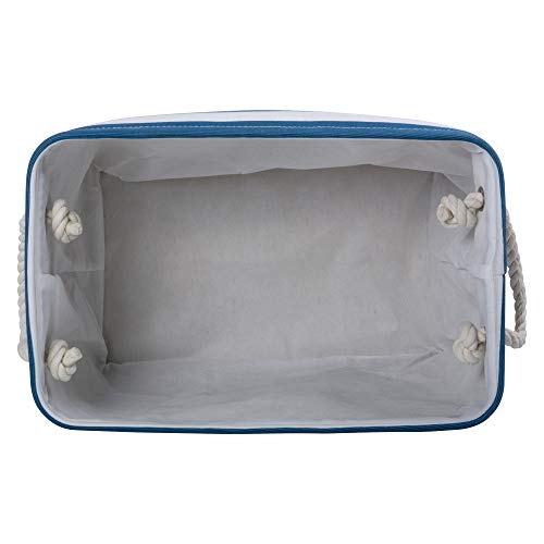 Bone Dry Pet Storage Collection Striped Paw Patch Bin, Large Rectangle, Navy - color: Navy, size: Large Rectangle