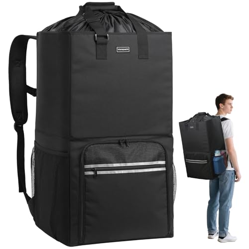 Vorspack Laundry Backpack Bag with Shoulder Straps, XX-Large Hamper, Black - color: Black, size: X-Large