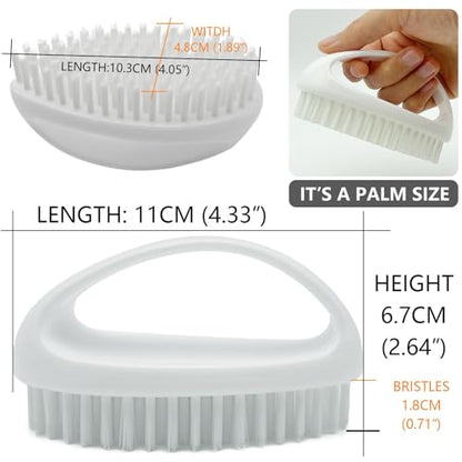 GKETN Small Scrub Brush with Stiff Nylon Bristles Heavy Duty Cleaning Brush - color: White
