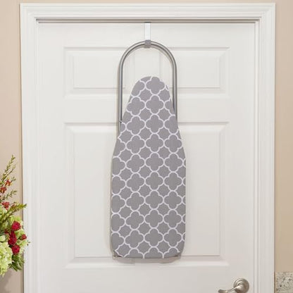 Household Essentials Tabletop Ironing Board, Durable Board with Iron Rest, Includes Door Hang, Perfect for Dorms and Small Spaces, Gray and White - color: Grey/White