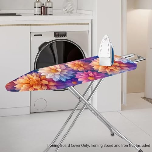 Boho Flowers Ironing Board Covers, Heavy Duty Iron Board Cushion with Elastic Edge Dustproof for Home Decor - color: Boho Flowers