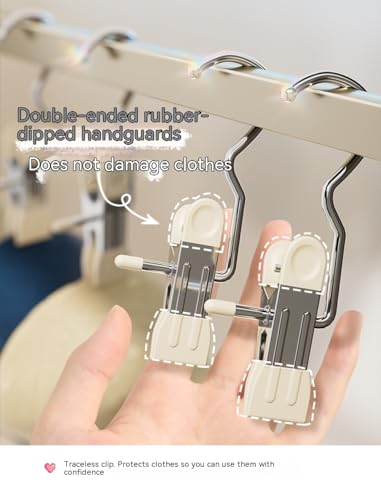 10/30/50Pcs Space-Saving Clothespin, Upgrade Double Head Clamp Dipped Hanger for Closet Hooks Garment Clip Hat Pants Storage Hanging Travel Hook (White, 10PCS) - size: 10PCS