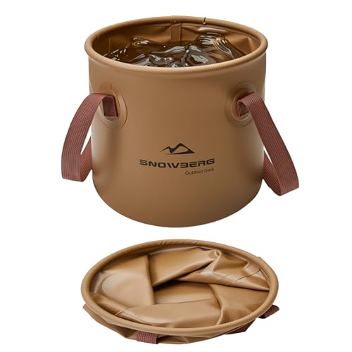 Collapsible Bucket 10L, Collapsible Bucket with Handle for Easy Portability - color: Brown, size: 10L