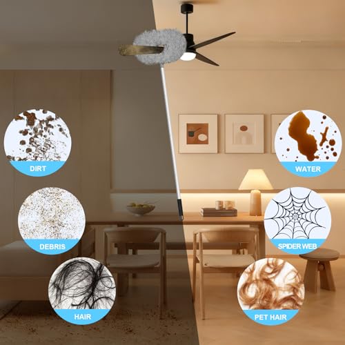 Eunice Ceiling Fan Cleaner Duster with Extension Pole,Blue 7FT - color: Blue, size: 7FT