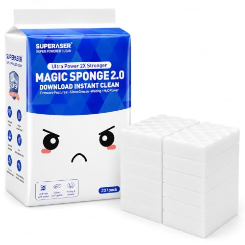 Magic Sponge Eraser, Textured Extra Dense Sponges, 20 Pack - size: 20/Pack -2x Density