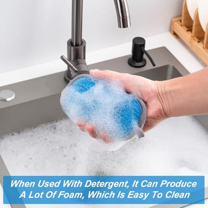 Non Scratch Scrub Sponge-6pack, Dual-Sided Sponges Kitchen(L,Gray-Blue) - color: Grey-blue, size: Large(Pack of 6)
