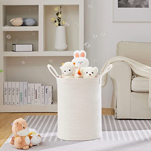 VIPOSCO 72L Tall Woven Laundry Basket Hamper, White - color: White, size: 72L