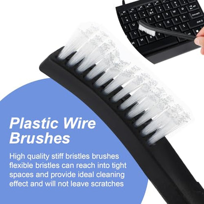 cobee 20Pcs Double-Ended Cleaning Brushes, Plastic Small Cleaning Brush Stiff Bristles Crevice Brushes All Purpose Detailing Brush for Bathroom Kitchen Home Small Space