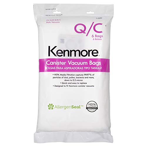 Kenmore 53292 Type Q HEPA Replacement Dust Bags, 6 Count - size: 6 Count (Pack of 1)