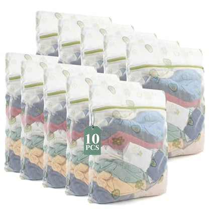 10PCS Mesh Laundry Bags for Delicates, 16"x20" Large Laundry Wash Bags with Zipper, Cute Reusable Laundry Bags for Clothes, Socks and Intimates, Premium Fine Mesh Wash Bag (40x50cm)