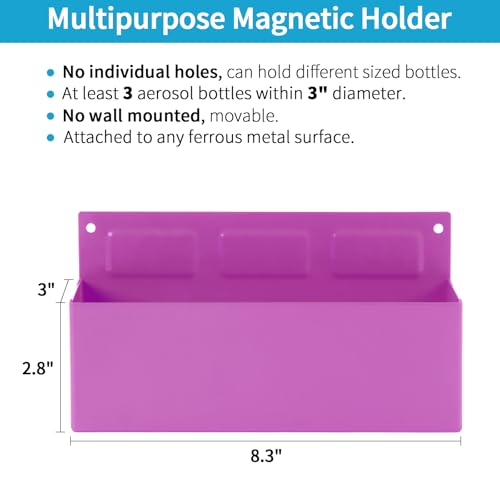 Magnetic Aerosol Spray Can Holder, Magnet Toolbox Bottle Holder, Tool Box Storage Rack for Garage and Home, Craft Workspace, Mechanic Paint Bottle Can Organizer, Pink, 3"x8.3" - color: Pink