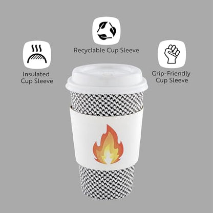 Restaurantware White Paper Fire Emoji Coffee Cup Sleeve, 50 Pack - color: White, size: Fire