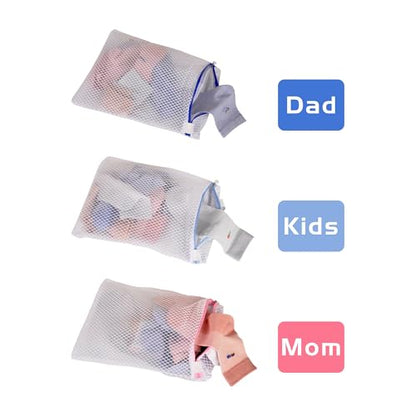 3-Pack Hanging Mesh Laundry Bags with S Hooks, 12x10 Inch - color: 3 PACK, size: 10*12in