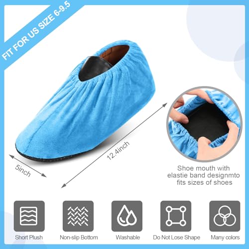 JaGely 11 Pair 11 Pair Reusable Cloth Shoe Covers for Indoors, Light Blue - color: Light Blue