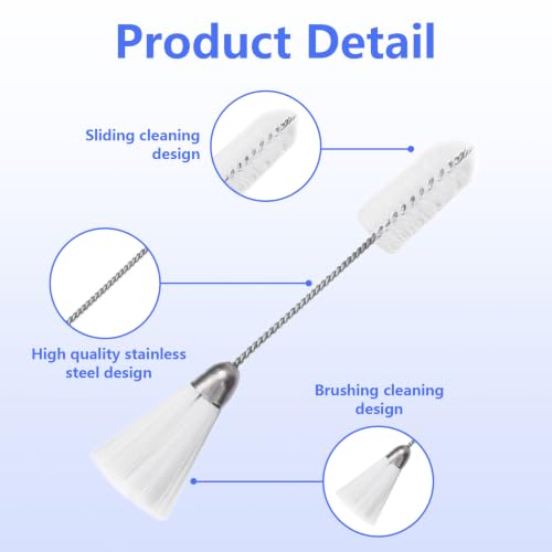 10Pcs Sewing Machine Cleaning Kit, Double Ended Sewing Machine Cleaning Brushes, Nylon Sewing Machine Maintenance Kit with Stainless Steel Handle for Tailoring Machines