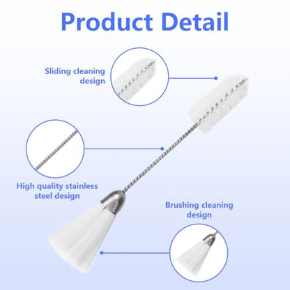 10Pcs Sewing Machine Cleaning Kit, Double Ended Sewing Machine Cleaning Brushes, Nylon Sewing Machine Maintenance Kit with Stainless Steel Handle for Tailoring Machines