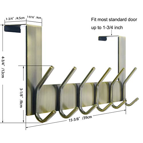 WEBI Over The Door Hooks for Hanging,Over The Door Towel Rack,Over Door Coat Hanger Over Door Coat Rack for Hanging Towels,Hats,Clothes,Behind Back of Bathroom,Bronze - color: Z Bronze, size: 1 Pack