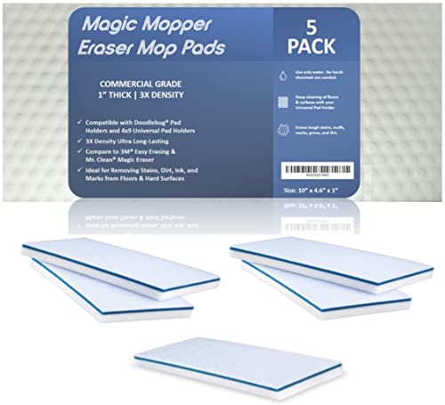 4610 Eraser Pads 4.5" x 10" Melamine Mop Sponges, 5 Pack
