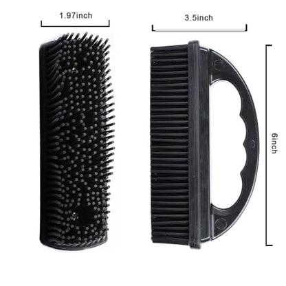 Rubber Brush - Effortless Pet Hair & Lint Removal for Couches & Clothes - color: Black