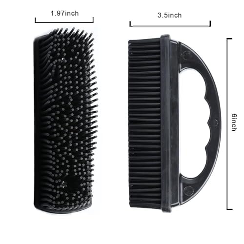 Rubber Brush - Effortless Pet Hair & Lint Removal for Couches & Clothes - color: Black