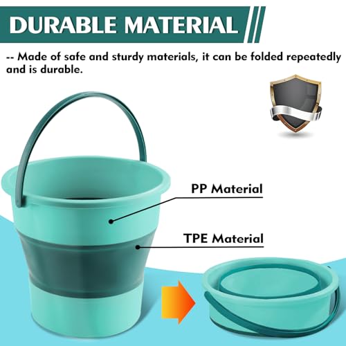 Collapsible Bucket 3PCS 1.3 Gallon/5L Small Foldable Cleaning Buckets - color: Small 3pcs