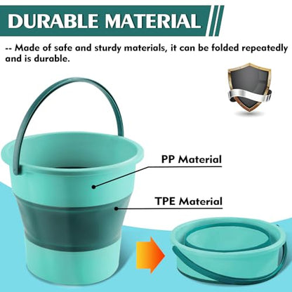 Collapsible Bucket 3PCS 1.3 Gallon/5L Small Foldable Cleaning Buckets - color: Small 3pcs