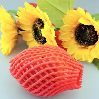 Fruit Protection Mesh Bags Foam Mesh Keep Safe Sleeves for Large Supermarkets, Shops (Red 24x10cm-20PCS) - size: Red 24x10cm-20PCS