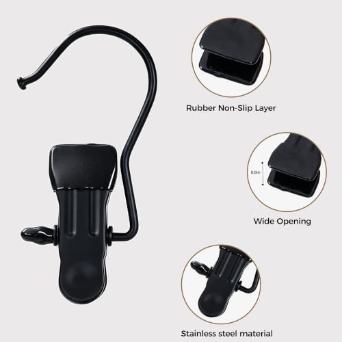 BEWISHOME 50 PCS Boot Hangers for Closet, Laundry Hooks with Clips, Boot Hanging Hold Clip, Clothes Pins, Space Saving Portable Travel Hangers Clip, Jeans, Tall Boots, Towel, Black FYC50B - style: 50 Pcs Black hanging clips
