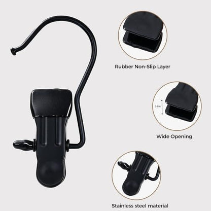BEWISHOME 50 PCS Boot Hangers for Closet, Laundry Hooks with Clips, Boot Hanging Hold Clip, Clothes Pins, Space Saving Portable Travel Hangers Clip, Jeans, Tall Boots, Towel, Black FYC50B - style: 50 Pcs Black hanging clips