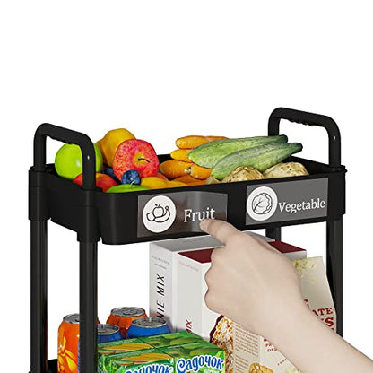 5 Tier Rolling Cart with Wheels,Utility Storage Carts,Black - color: Black, size: 5-Tier