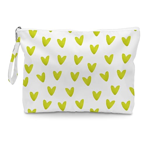 Fokongna Love Heart Wet Bag, For Swimsuit Travel Makeup Bag Waterproof Large Capacityfor Women Girls Mom Sister Friends Boho Heart Romantic Gifts Green - color: Heart01