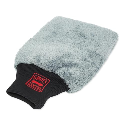 Griot's Garage Microfiber Car Wash Mitt Glove, Cleaning Pad for Interior and Exterior, Auto Detailing Supplies, Small, 8" x 9", 10260