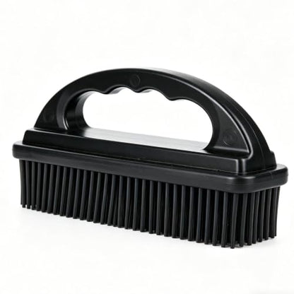Rubber Brush - Effortless Pet Hair & Lint Removal for Couches & Clothes - color: Black