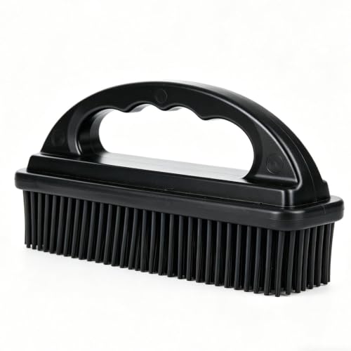 Rubber Brush - Effortless Pet Hair & Lint Removal for Couches & Clothes - color: Black