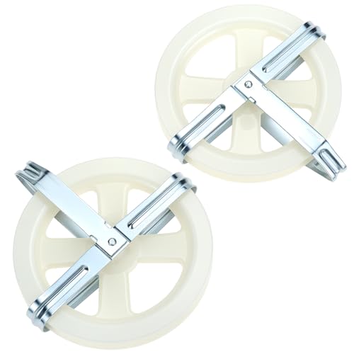 QWORK Clothesline Pulley Set, 2 Pack 5-Inch Nylon Pulley for Outdoor Clotheslines, Fits Rope Up to 3/8-in