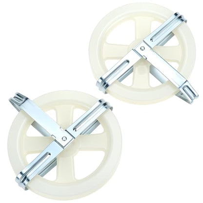 QWORK Clothesline Pulley Set, 2 Pack 5-Inch Nylon Pulley for Outdoor Clotheslines, Fits Rope Up to 3/8-in