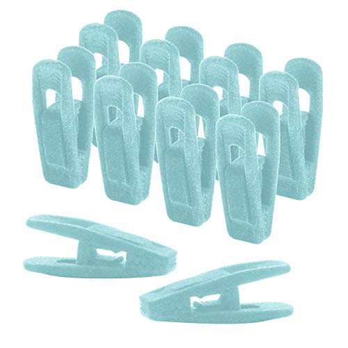 Velvet Hanger Clips, 20 Pack Hanger Clips for Velvet Hangers, Durable Material Velvet Pant Hangers, Clips for Hangers for Baby, Baby Hanger Clips, Skirt Hangers. Blue (Aqua) - color: Blue