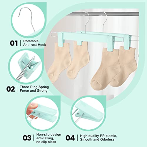 20 Pack Pants Hangers with Adjustable Non-Slip Clips Anti-Rust Hanging Hook for Trouser,Skirts,Jeans,Clothes Hangers Green - color: Green, size: 20 Pack