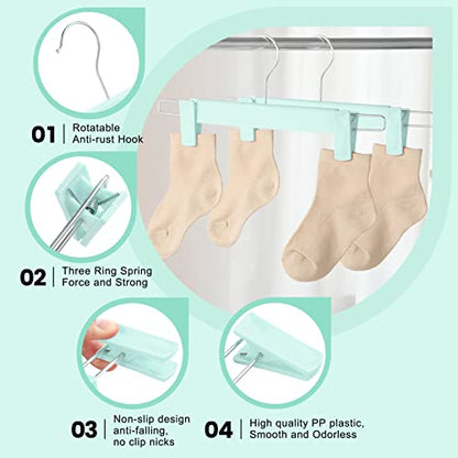 20 Pack Pants Hangers with Adjustable Non-Slip Clips Anti-Rust Hanging Hook for Trouser,Skirts,Jeans,Clothes Hangers Green - color: Green, size: 20 Pack