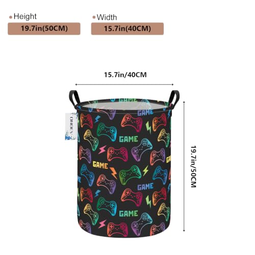 Round Collapsible Game Controller Laundry Hamper for Adults and Kids - color: Round GAME