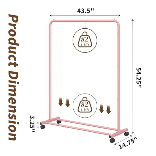 Simple Trending Clothes Clothing Garment Rack, Clothes Organizer, Pink - color: Pink, size: 14.75"D x 43.5"W x 54.25"H