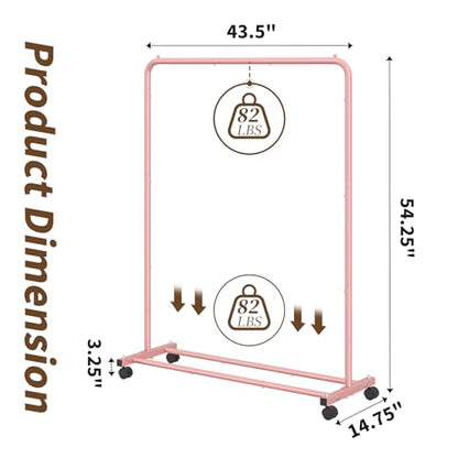 Simple Trending Clothes Clothing Garment Rack, Clothes Organizer, Pink - color: Pink, size: 14.75"D x 43.5"W x 54.25"H