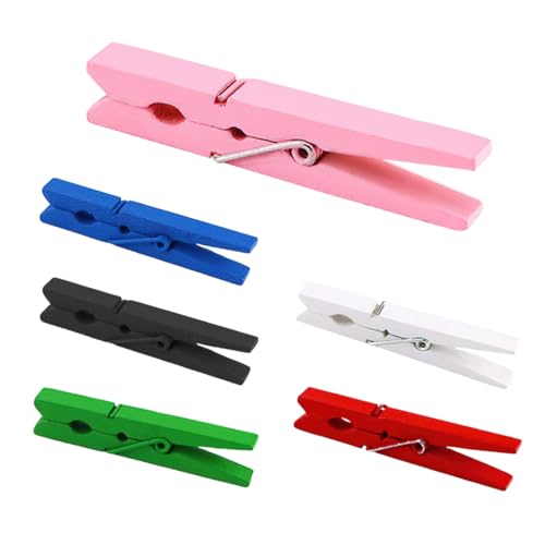 24Pcs Colorful Clothespins, 3.55 Inch Large ClothesPins for Crafts & Photos