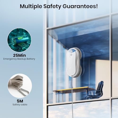 KKI Window Cleaning Robot,for High-Rise Windows Outside/Inside,85ml Tank,X3 - color: White
